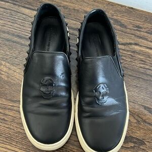 Vintage Alexander McQueen spike leather skull shoes